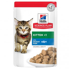 Hills Science Plan™ Kitten Ocean Fish - Пауч (малки късчета в сос Грейви) за котенца до 1 годишна възраст с морска риба 85гр